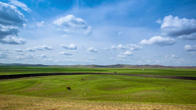 4K延时，内蒙古草原自然景观视频下载
