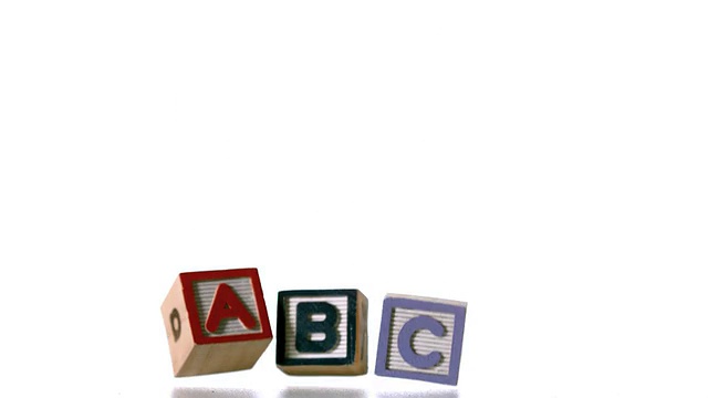 拼写为abc的一排方块视频素材