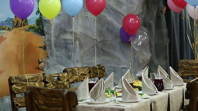 气球装饰餐厅视频素材