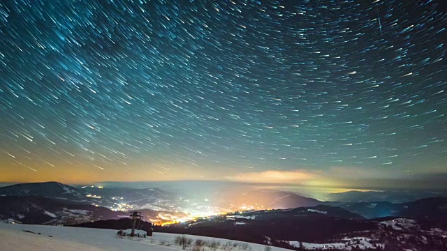 喀尔巴阡山脉的银河时光流逝视频购买