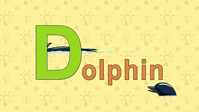 海豚。英语动物园字母D视频素材