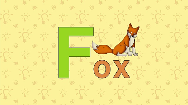 狐狸英文动物园字母表-字母F视频素材