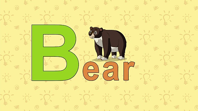 熊。英文动物园字母表-字母B视频素材