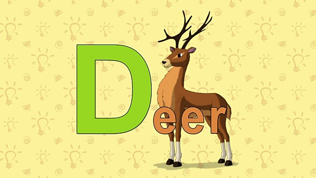 鹿。英语动物园字母D视频素材