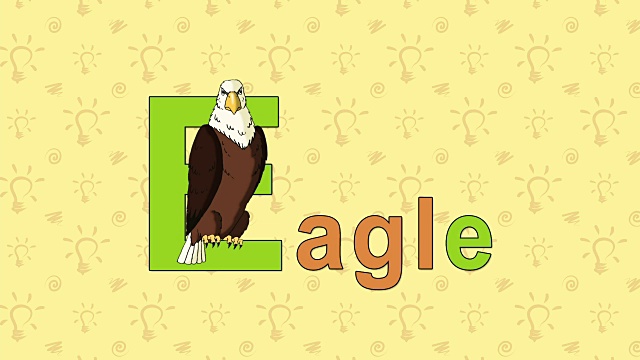 鹰。英文动物园字母表-字母E视频素材