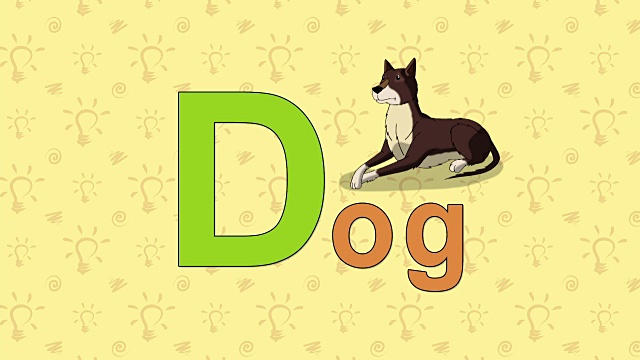 狗。英语动物园字母D视频素材