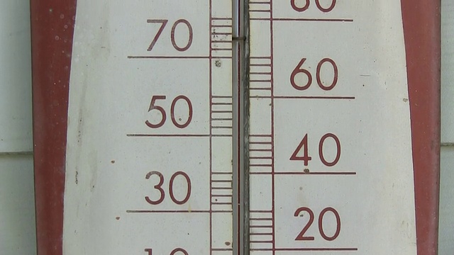 旧温度计能把华氏零度上升到110度视频素材