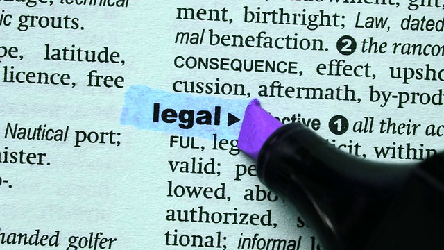 法律用紫色标出视频素材