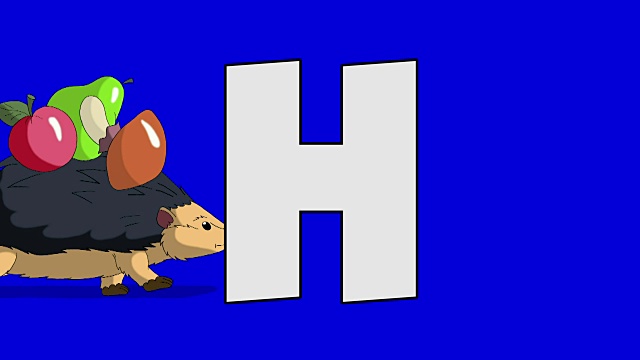 字母H和刺猬(背景)视频素材