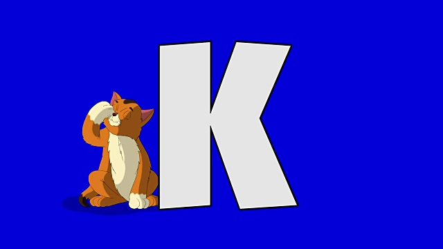 字母K和小猫(背景)视频素材