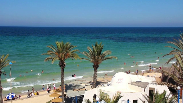 突尼斯苏塞的海滩视频素材