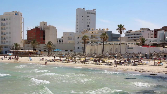 突尼斯苏塞的海滩视频素材