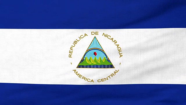 尼加拉瓜国旗迎风飘扬视频素材