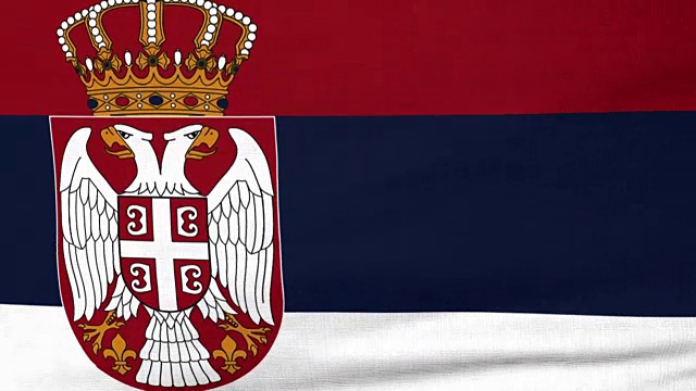 塞尔维亚国旗迎风飘扬视频素材