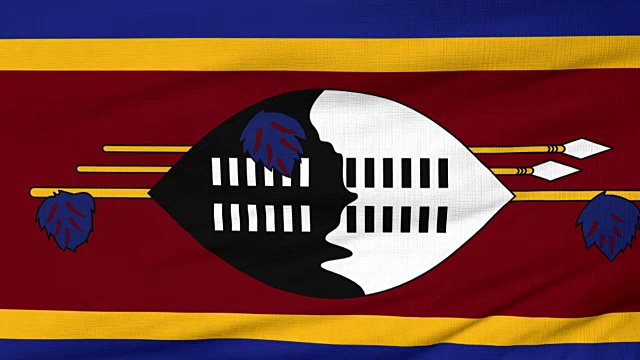 迎风飘扬的斯威士兰国旗视频素材
