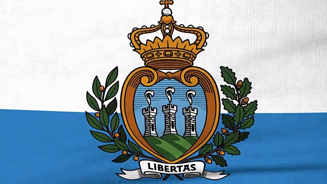 圣马力诺国旗迎风飘扬视频素材
