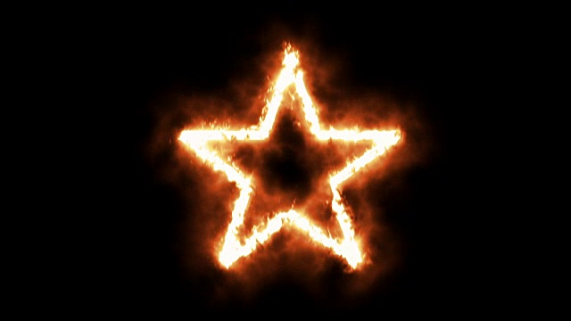 星星在火焰中闪耀和燃烧视频素材