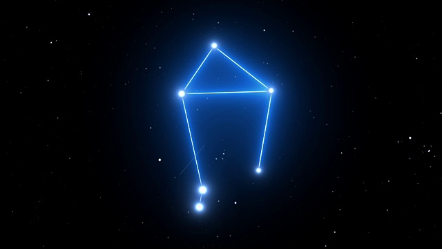 天秤座星座在一个美丽的星空背景视频下载
