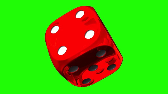 红色骰子在绿色色度键视频下载