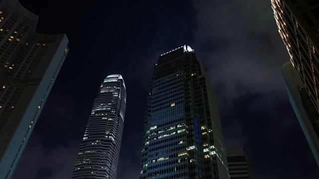 中国香港晚上的建筑视频素材