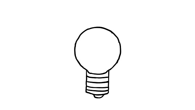 的想法。电灯泡草图与概念构想。手绘灯泡。视频下载
