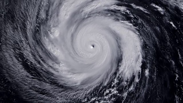 來自太空的颶風風暴龍卷風，衛星圖像。視頻素材