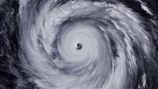來自太空的颶風風暴龍卷風，衛星圖像。視頻素材