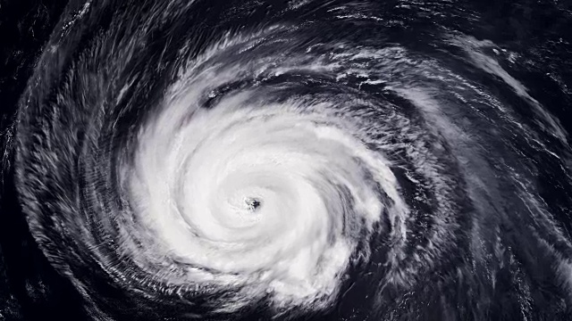 來自太空的颶風風暴龍卷風，衛星圖像。視頻素材