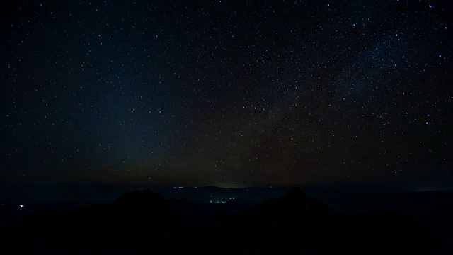 星星时光流逝，银河夜景，泰国江道山视频素材