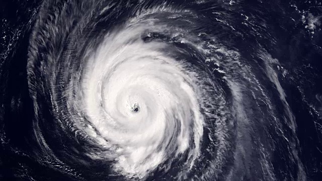 來自太空的颶風風暴龍卷風，衛星圖像。視頻素材