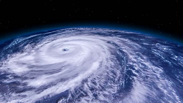 來自太空的颶風風暴龍卷風，衛星圖像。變焦視頻素材