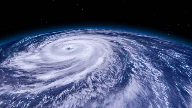 來自太空的颶風風暴龍卷風，衛星圖像。視頻素材