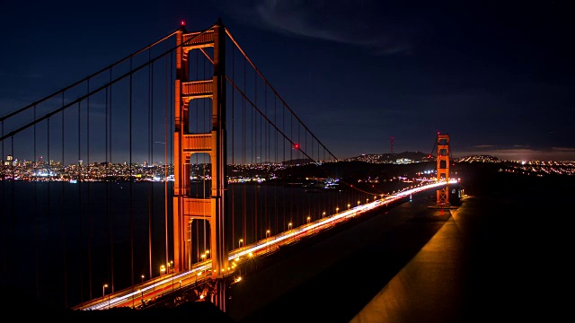 金门大桥旧金山夜时光流逝视频下载