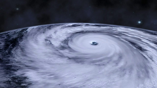 來自太空的颶風風暴龍卷風，衛星圖像。視頻素材