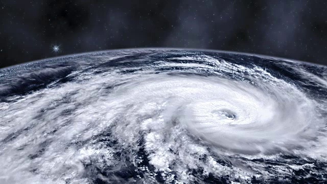 來自太空的颶風風暴龍卷風，衛星圖像。視頻素材