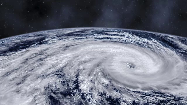 來自太空的颶風風暴龍卷風，衛星圖像。視頻素材