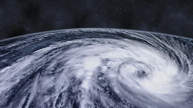 來自太空的颶風風暴龍卷風，衛星圖像。視頻素材