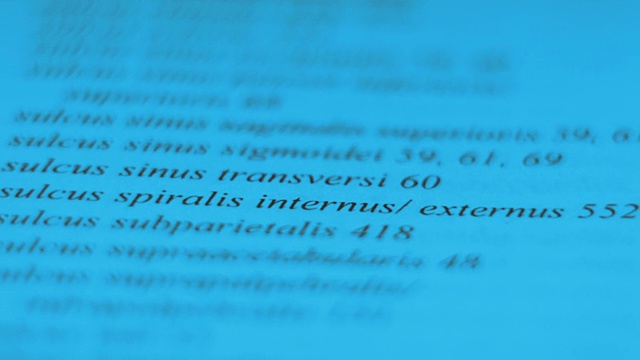 医学拉丁语文字在纸上视频素材