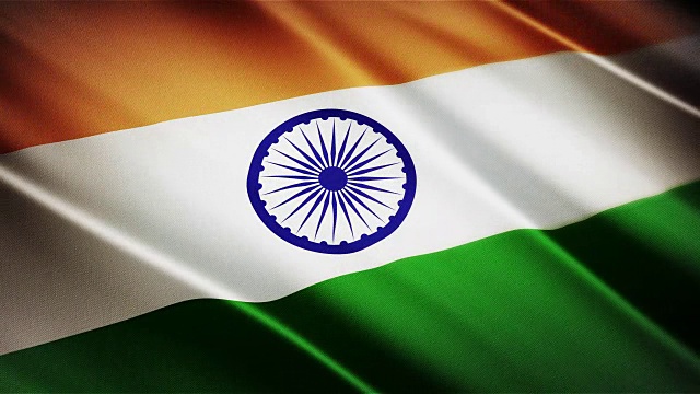 逼真的印度国旗无缝环摇动画视频下载