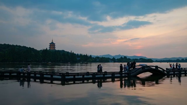 杭州西湖日落视频下载