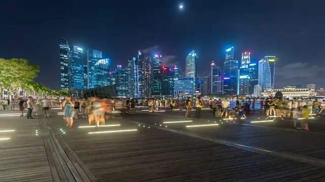 4K时间间隔:新加坡著名城市市中心全景视频下载