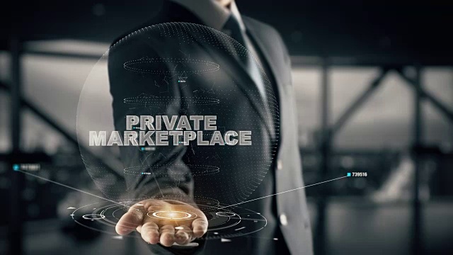私人市场与全息商人的概念视频下载