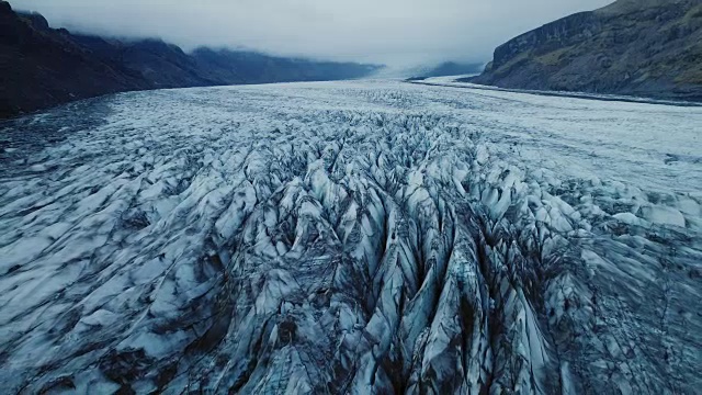 冰岛冰川鸟瞰图视频下载