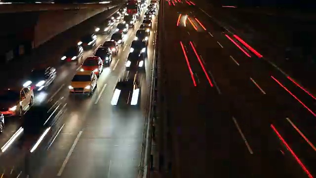 高速公路上的交通，時間流逝視頻素材