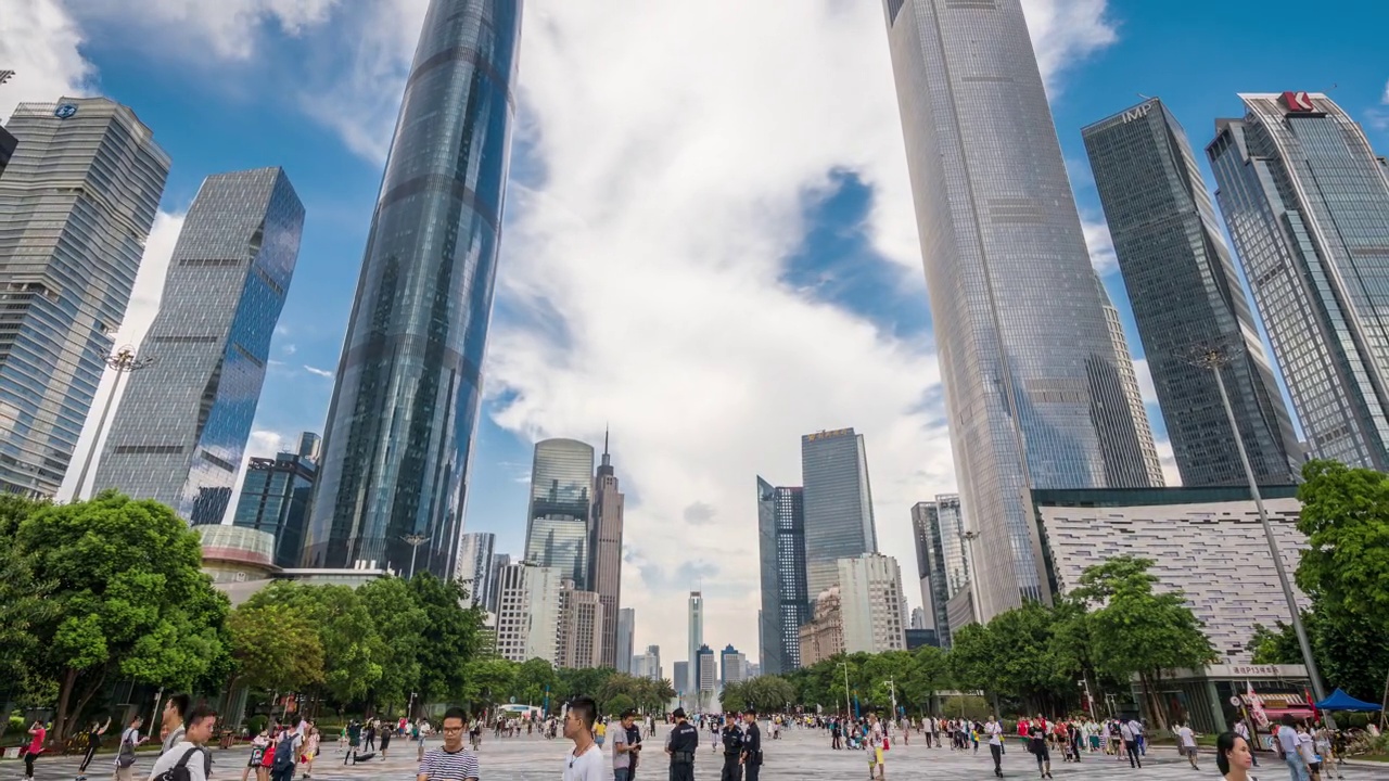 T/L WS LA ZO现代摩天大楼在广州/广州，中国视频下载
