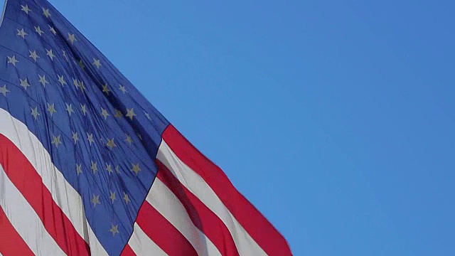 美国国旗飘扬的特写视频素材