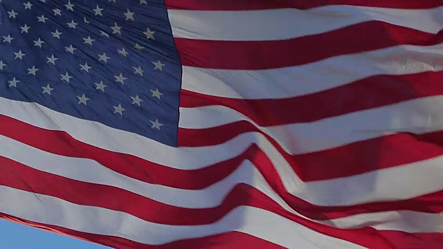 美国国旗飘扬的特写视频素材