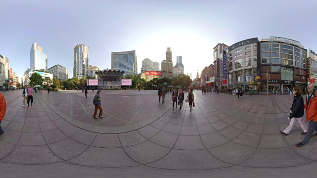 360 VR，南京东路购物街视频素材