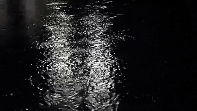 雨点在暴雨的夜晚，循环的背景，声音包括视频素材