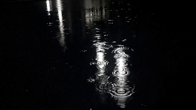 拍摄了伦敦街道上的暴雨，循环背景视频素材